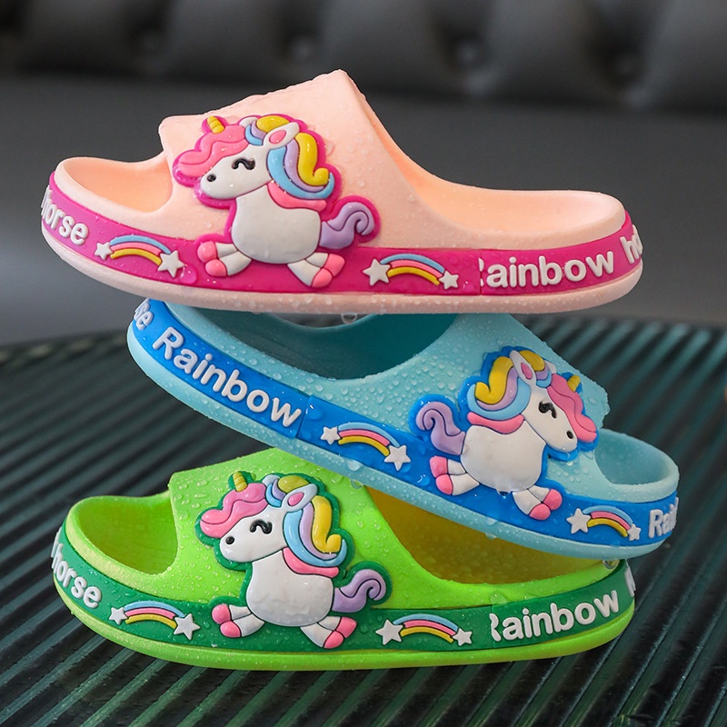 PROMO 12.12 PUNCAK Okaybaby B223 Sandal UNICORN Import Anak Laki-laki Perempuan Bahan Lembut Motif Lucu Termurah Kekinian Sendal Casual