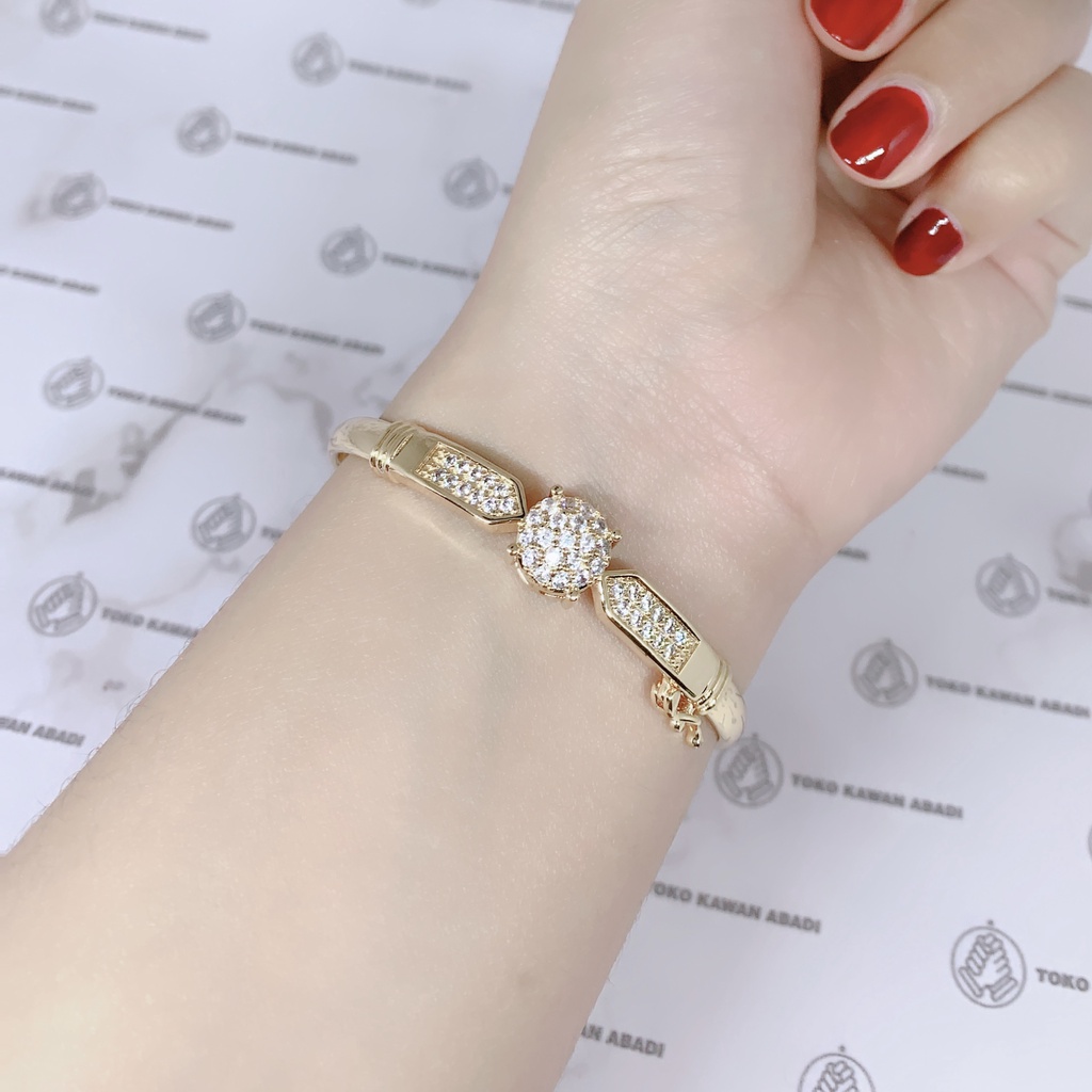 Xuping Gold Gelang Tangan Wanita Dewasa Model Bangkok Permata Anti Karat *66