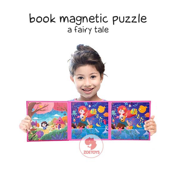 Zoetoys Book Magnetic Puzzle | Puzzle Buku Magnet 2 in 1 Disney Princess | Mainan Edukasi Anak