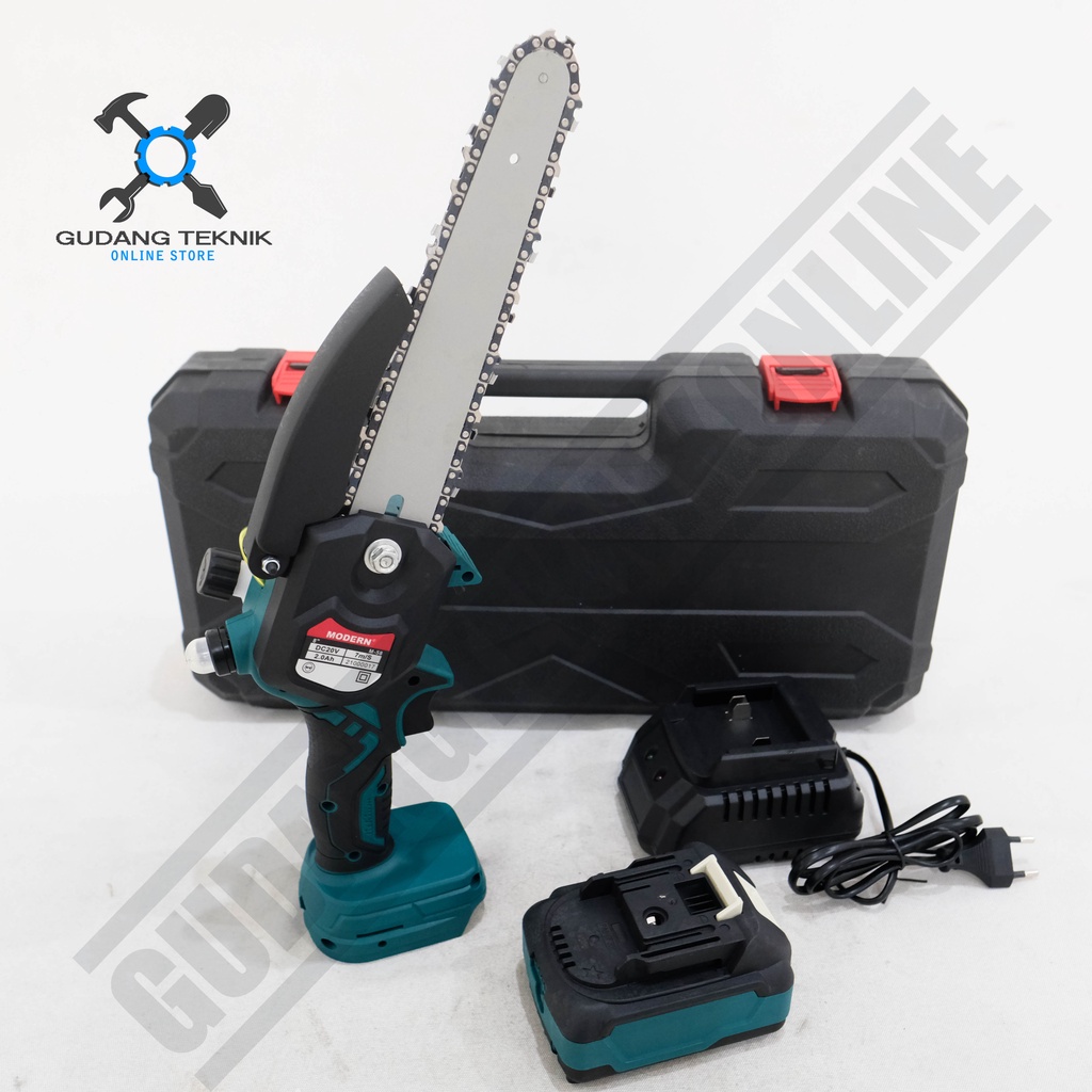 Modern M58 / Mini Cordless Chainsaw Modern M 58 Gergaji Rantai Baterai - Chain Saw Modern M-58