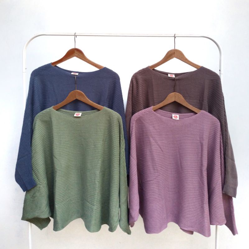 BEFAST - ZEC Sweater Wanita Rajut GEGE / Lesperal Batwing Rajut / Sweater Bahan Rajut / Sweater Polos / Sweater Rajut Keluaran Terbaru 2022 / Fashion Wanita Sweater Rajut / Sweater Remaja Kekinian