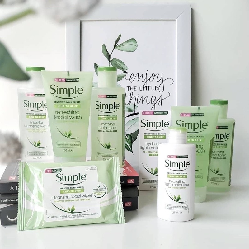 SIMPLE Kind To Skin Refreshing Facial Wash | Moisturizer | Facial Toner | Cleansing Wipes | Cleansing Water