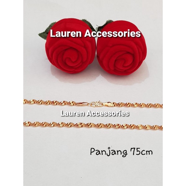 Kalung Dewasa Panjang 75cm Motif Bursalino Perhiasan Imitasi Lapis Emas Kuning KL 2405