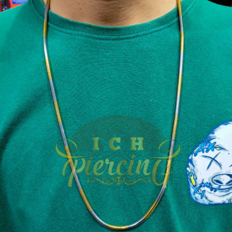 Kalung titanium pria/ kalung titanium anti karat warna kombinasi 70CM