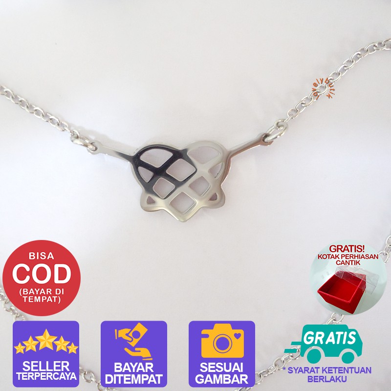 Lovelybutik Kalung Titanium Anti Karat 4ndin Kalung Ikatan Cinta Titanium Anti Luntur Anti Karat