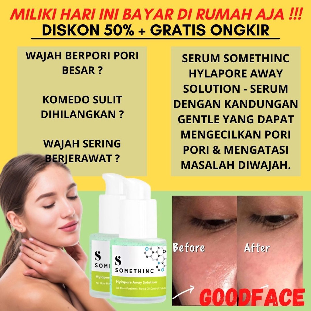 SERUM PENGECIL PORIPORI WAJAH AMPUH SOMETHINC HYLAPORE AWAY SOLUTION TREATMENT WAJAH