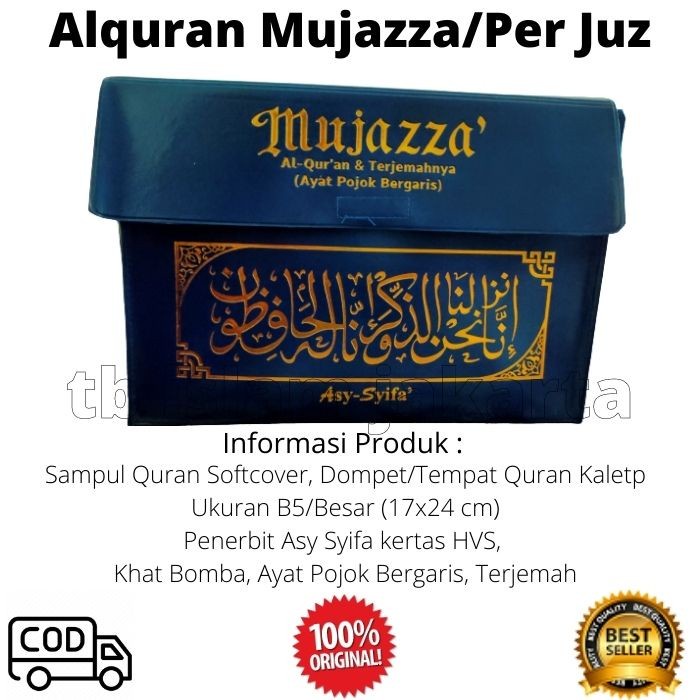 Al Quran Terjemahan Per Juz Alquran Terjemah Mujazza Uk B5 - Biru
