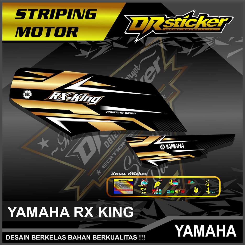 3000 Sticker Striping Murah  RX King - Striping Variasi List RX King Desain Racing Gold Dr-300