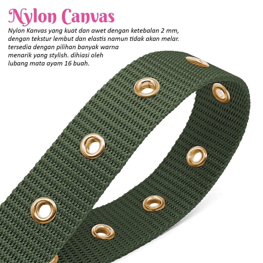 IKAT PINGGANG WANITA TALI GESPER NYLON CANVAS SABUK PREMIUM WOMEN BELT FASHION CODE: SD-35