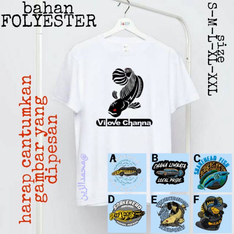 baju kaos anak channa snakehead/andrao/stewarti/limbata/auranti/maru/pulchra/blue pulchra/barca/maru