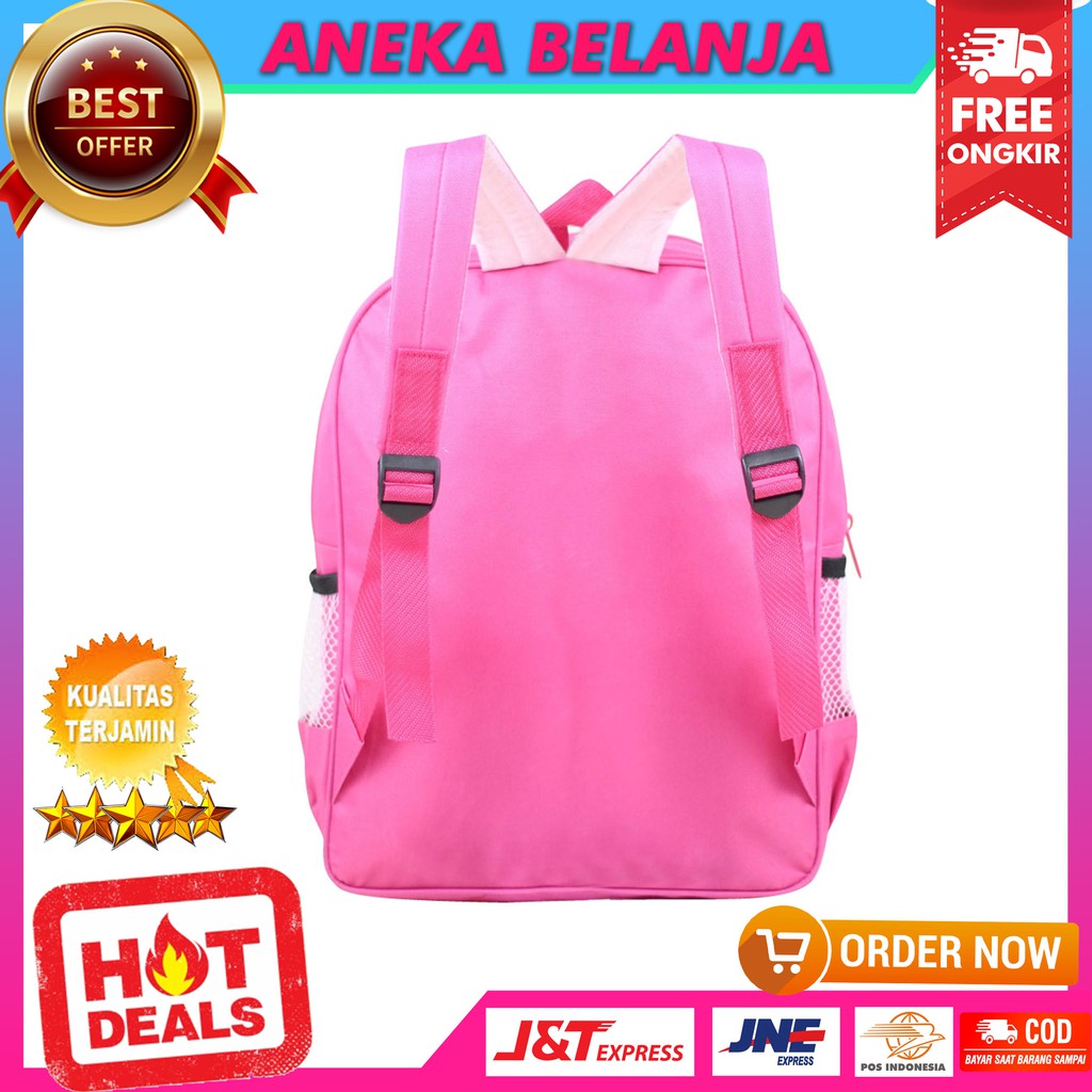 Ready Stock Tas Punggung Frozen Pink Berkualitas Khusus Cewek Stylish Gambar Kartun Lucu Fashionable