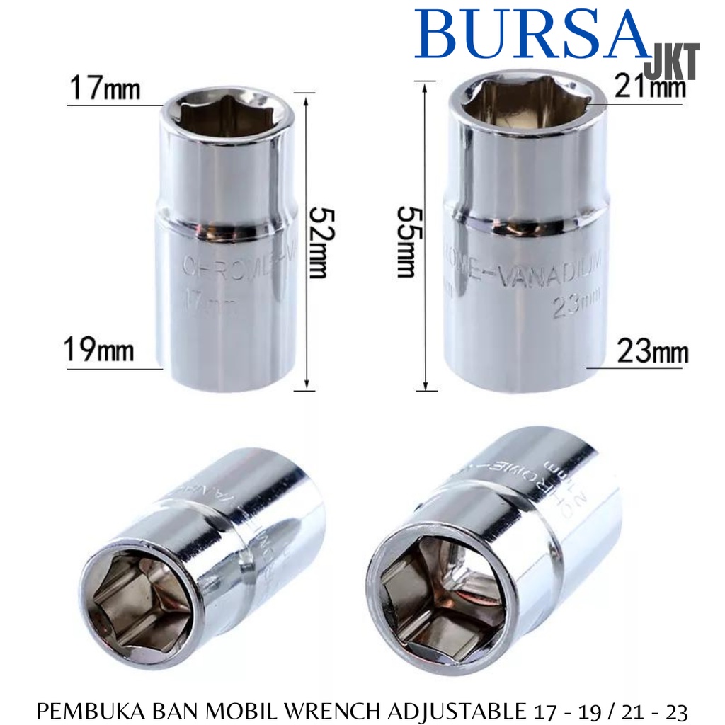 KUNCI PAS L DOUBLE PEMBUKA BAN MOBIL TELESCOPIC CR-V17 - 19 MM / 21 - 23 MM