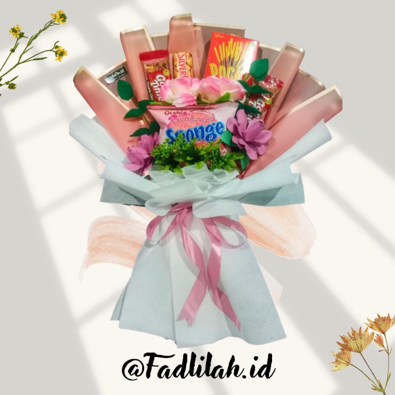 

Bouquet Bunga dan Snack - Buket Snack - Buket Jajan