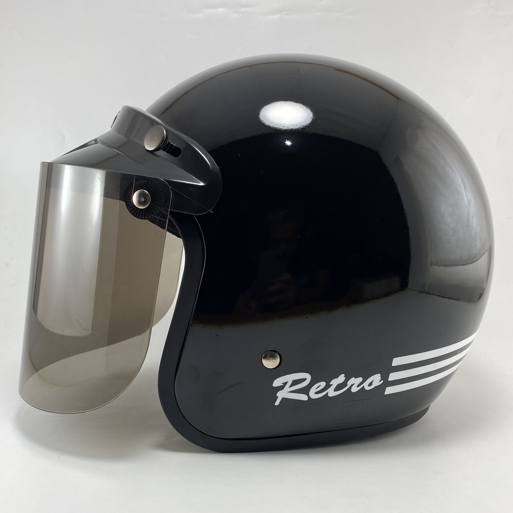 Helm Bogo Dewasa Wanita Pria Cewek Cowok Motor Sni Helem Retro Klasic Classic Cod Warna Hitam Doff