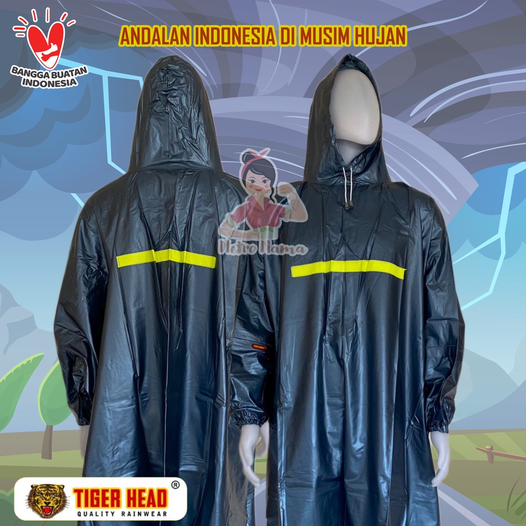 Jas Hujan Poncho BIG TOP M lengan TIGER HEAD 68209 ORI Mantel Tebal Murah mood