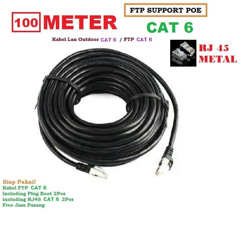 FTP 100 METER KABEL LAN OUTDOOR FTP CAT6E CAT 6E FTP 100 METER