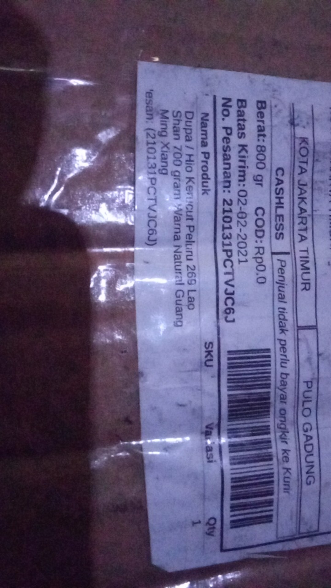 Dupa / Hio Kerucut Peluru 269 Lao Shan 700 Gram Warna Natural Guang Ming Xiang