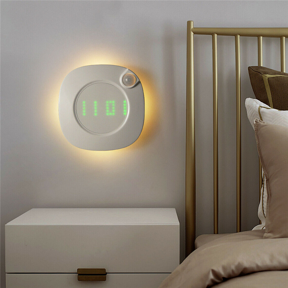 【TERSEDIA &amp; COD】Jam Dinding Digital Dengan Lampu Malam Led