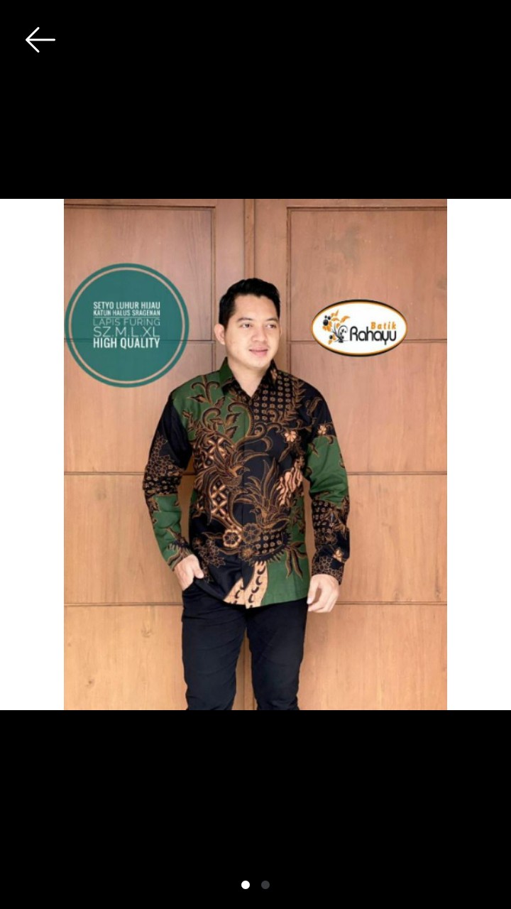 Setya Luhur Hijau Kemeja Batik Pria Lengan Panjang Full Furing Katun Halus Primisima