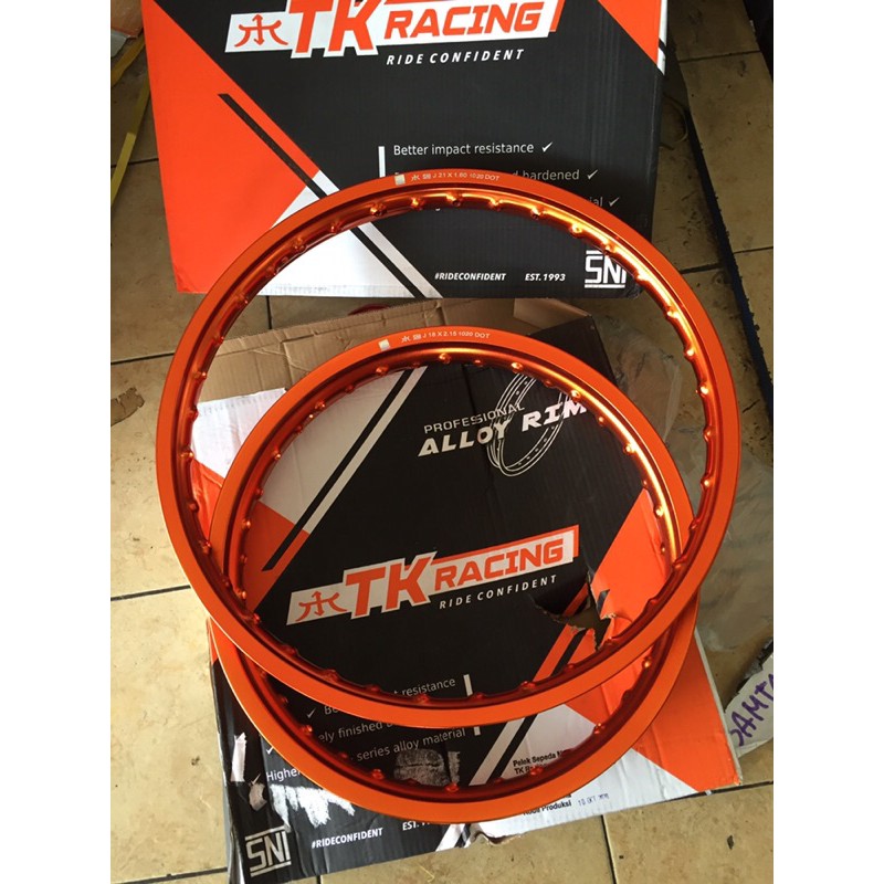 velg klx crf tk racing 18 21 lubang 36 orange