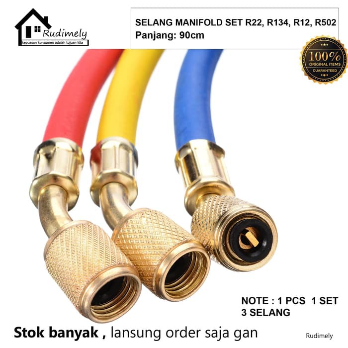 GROSIR SELANG MANIFOLD SET R22, R134, R12, R502 90 CM - 1 SET 3 PCS