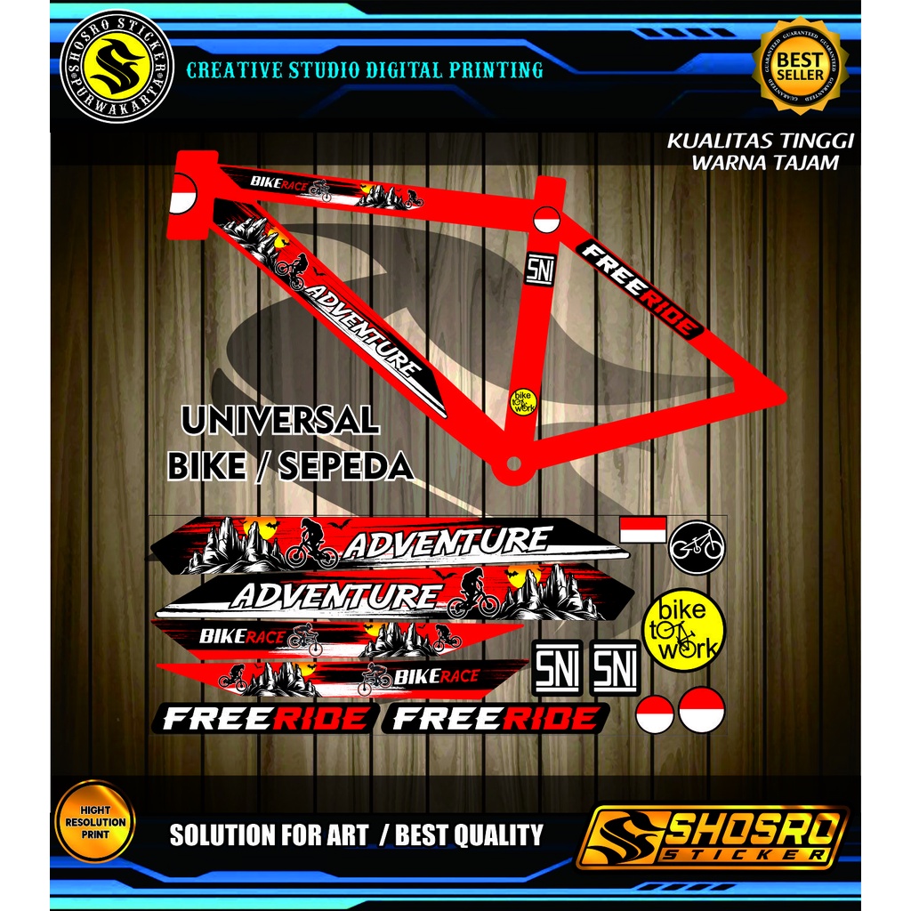 STILE STRIPING VARIASI MOTIF SEPEDA UNIVERSAL / STICKER BIKE ADVENTURE / MOTIF STIKER BIKE BMX / SEP