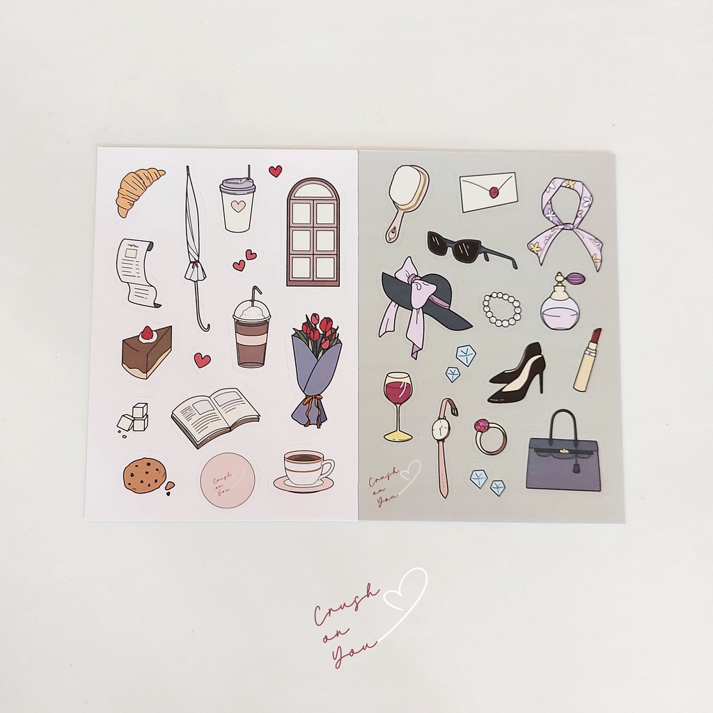 

Cute sticker sheet, stiker journal - Femme Series