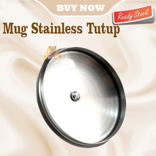 Mug Stainless dengan Tutup cangkir camping gelas kopi teh ukuran 10 CM