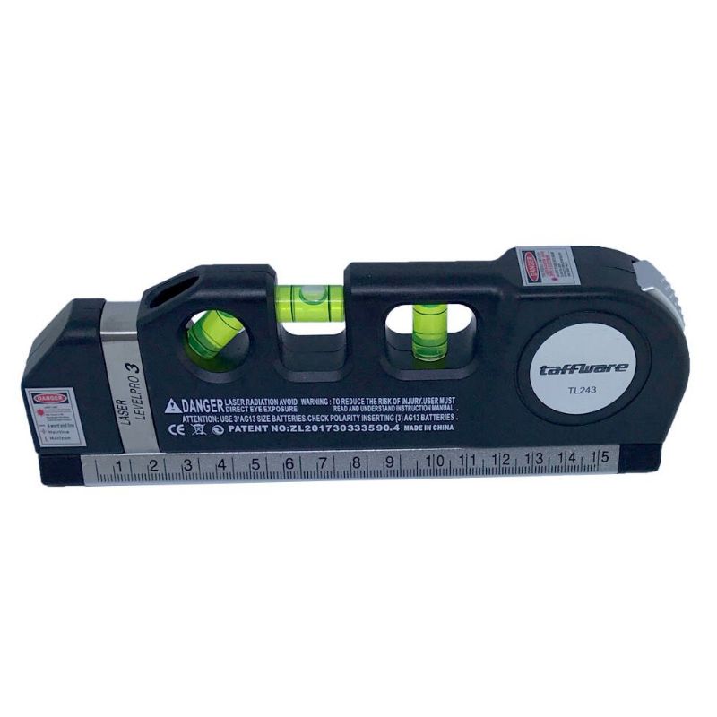 

Taffware Levelpro3 penggaris laser horizontal vertikal + Waterpass Tl243
