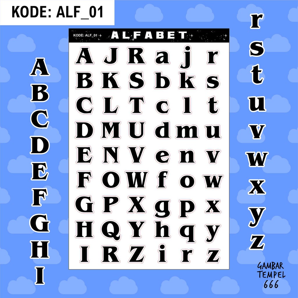 

STICKER SET A6 VINYL GLOSSY - ALFABET