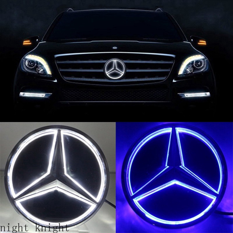 Stiker Emblem/Badge Night Knight Dengan Lampu Led Untuk Mobil Mercedes Benz W156 W204 W205 W210 W211 W212 W213 C Class Gla ml Glc