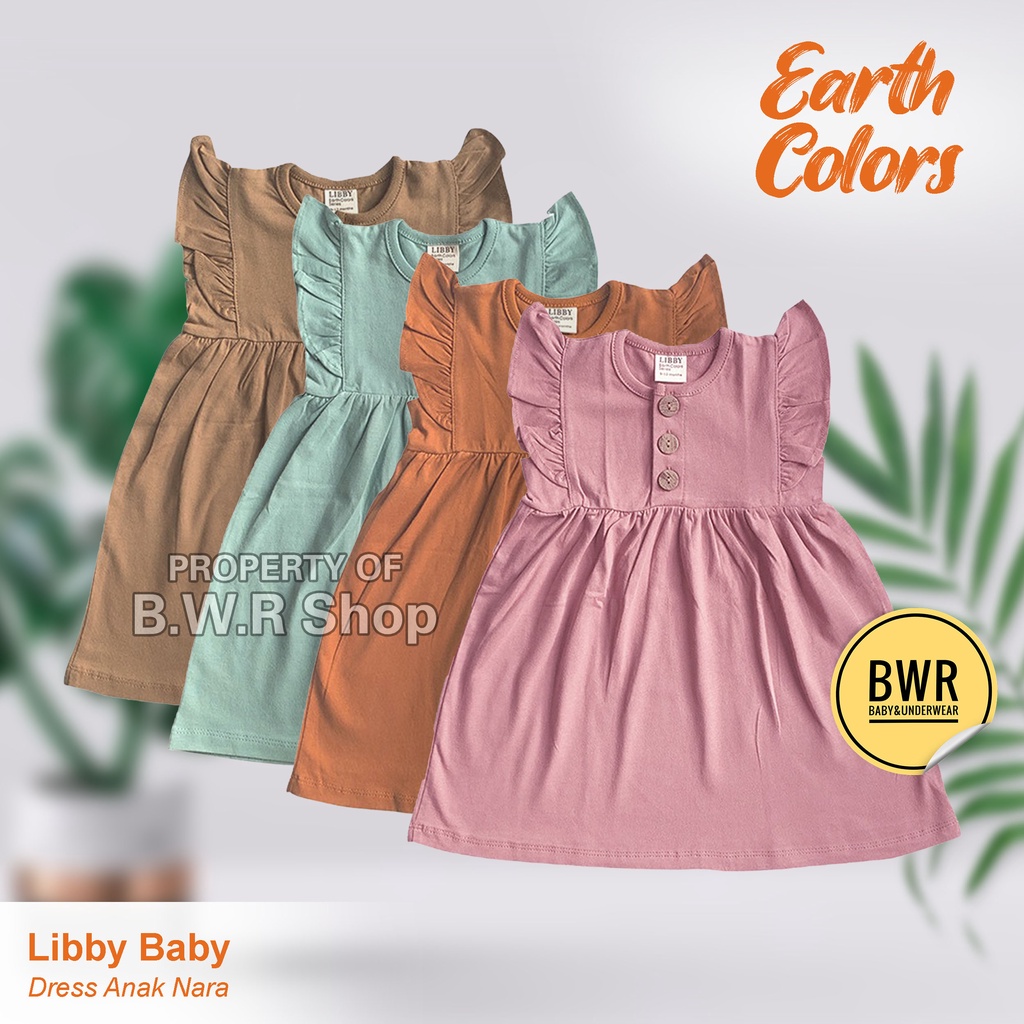 Libby Baby NARA DRESS Earth Colors / Pakaian Anak Perempuan 1-6 Tahun Warna Cantik | Bwr