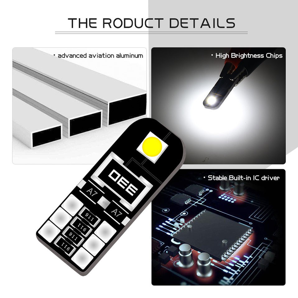 Lampu LED T10 W5W Canbus 2 Sisi Motor Mobil