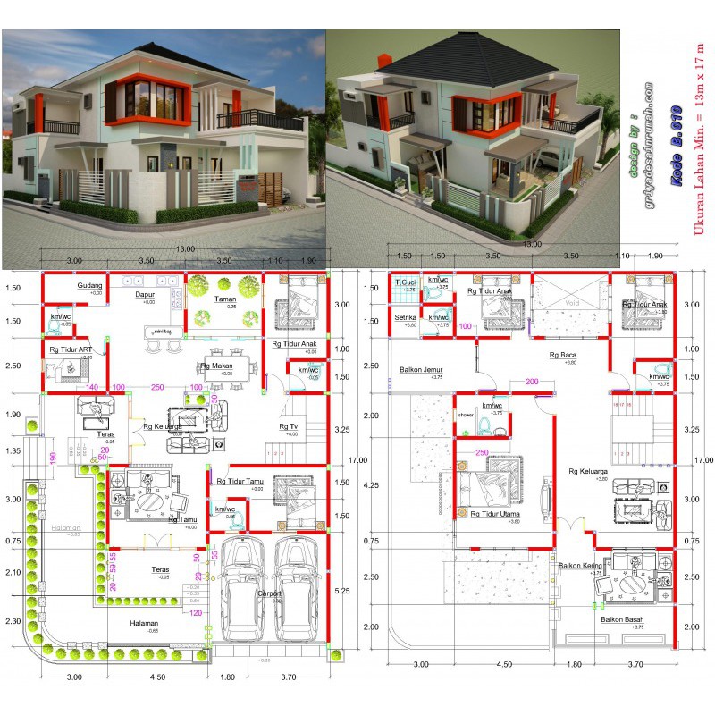 Desain Rumah  2  Lantai  Mewah B 010 Shopee Indonesia