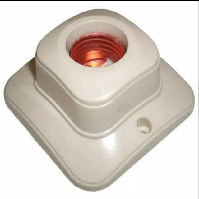 Fiting plafon Oval Cream (SNI)/piting lampu tempel