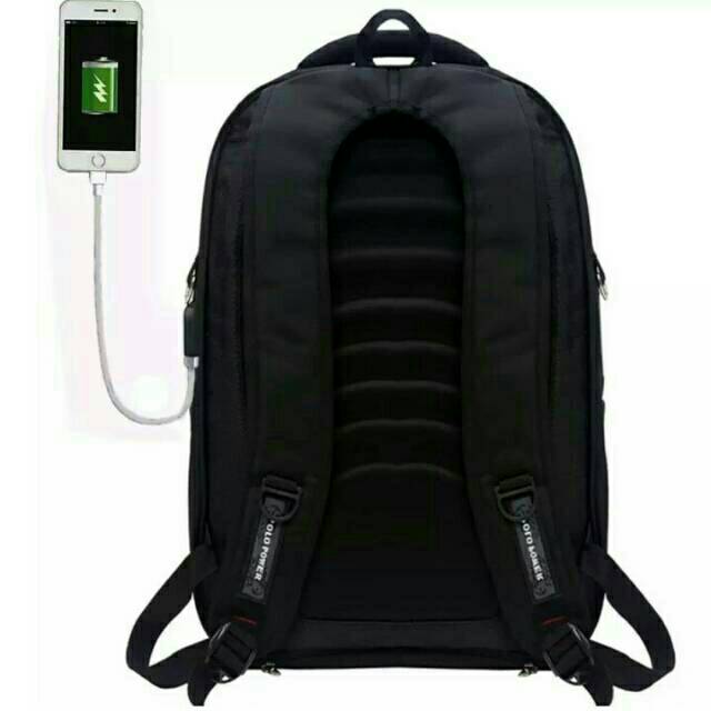 polo power usb 1862P tas laptop pria tas punggung bacpack free rain cover waterproof