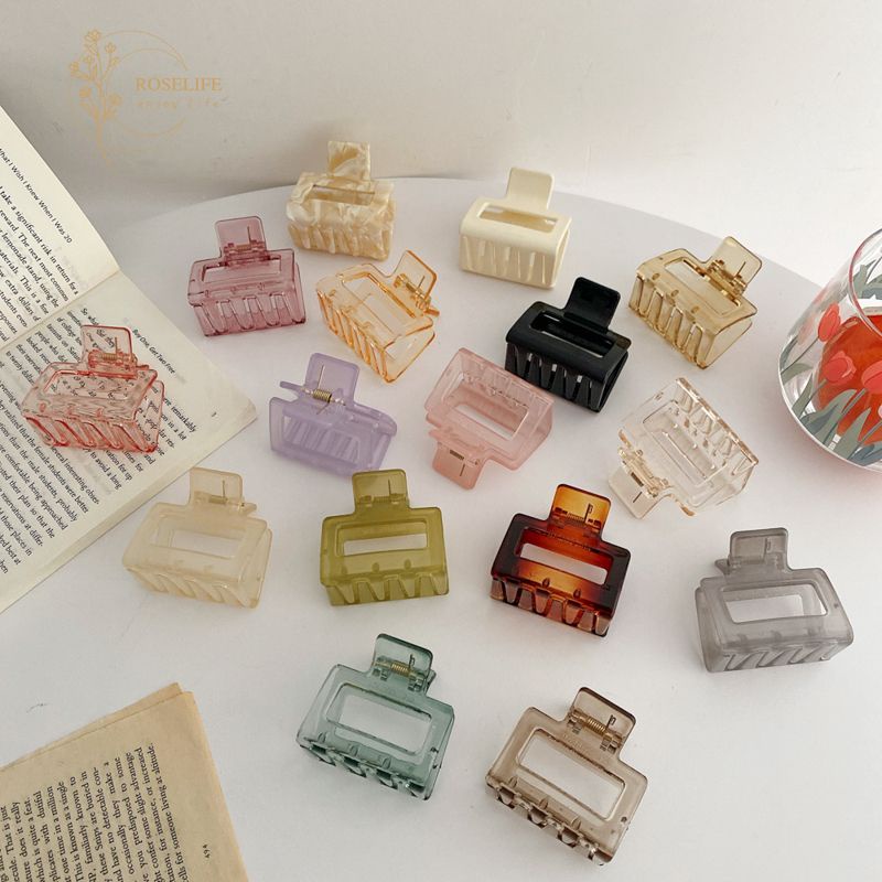 Jedai Korea Acrilic Geometric Square Ins Fashion Kotak Jepitan Badai Jepit Rambut Korean Hairpin