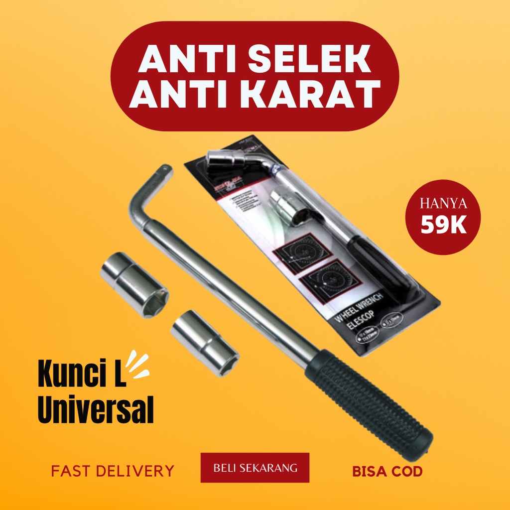 Kunci L universal Ban Mobil Velg