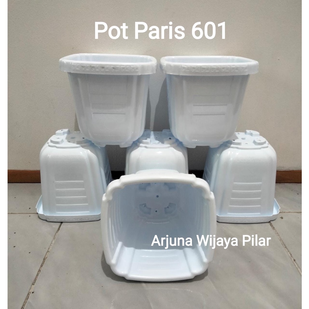 Pot segi Paris 601 Putih +Bubblewrap