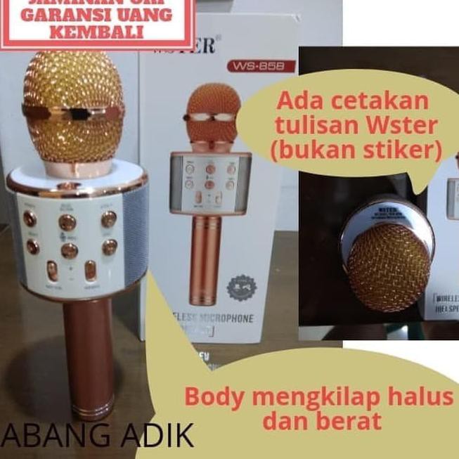 YNJ microphone ws858 original mic karaoke bluetooth ws% ori ➘ ❊♥