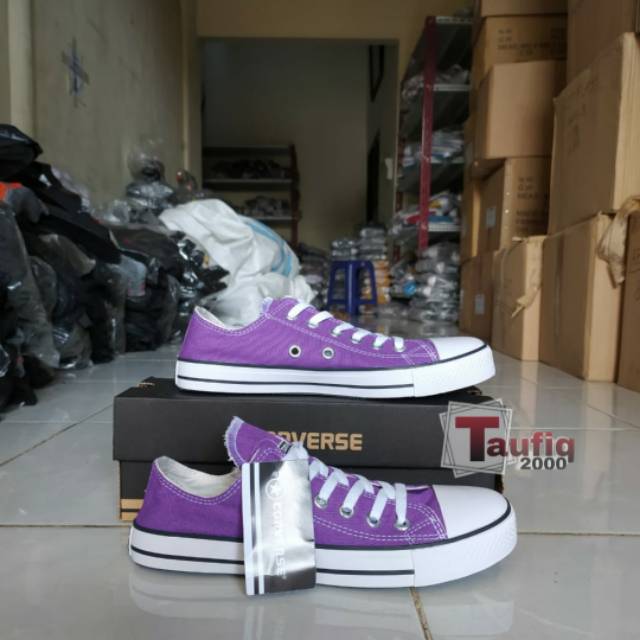 Sepatu Converse All Star Ungu Klasik Kanvas 12os + Box