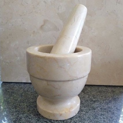 Lumpang Alu Batu Lesung Mini Marmer Asli Tumbukan Tumbuk Obat Puyer Ulekan Ulek Mortar & Pestle