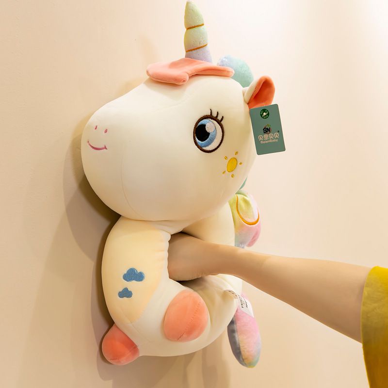 Unicorn Besar yang Dapat Dipeluk dengan Sayap Mainan Hewan Lembut Mewah