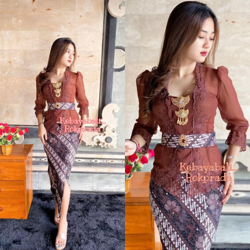 KEBAYA BALI BORDIR BED CENGKIR 7/8 SIFON BABYDOLL