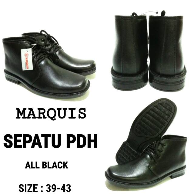 Sepatu panfotel pria sepatu PDH marquis all black murah baru