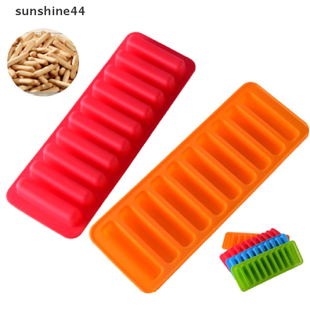 Sunshine Cetakan Es Batu / Kue / Biskuit Bentuk Silinder Bahan Silikon Dengan 10 Lubang