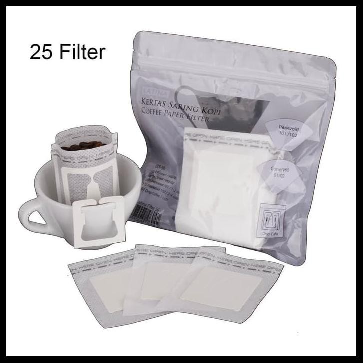 Saringan Kopi Hanging Ear Drip Coffee Filter Paper Bag 25P By Adriana Shop