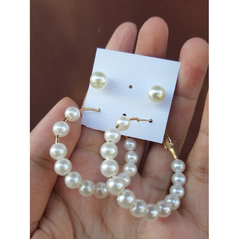 anting permata putih