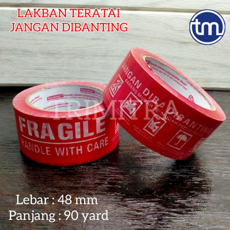 

LAKBAN TERATAI ISOLASI SELOTIP MERAH JANGAN DIBANTING FRAGILE PRINTING