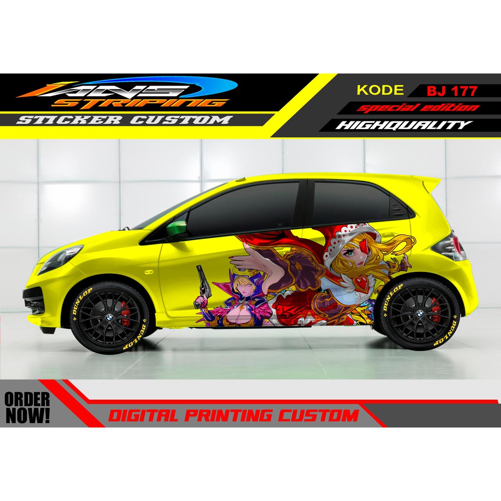 STICKER VARIASI MOBIL BRIO / STICKER HONDA JAZZ / STICKER DECAL MOBIL JAZZ / DECAL STICKER MOBIL